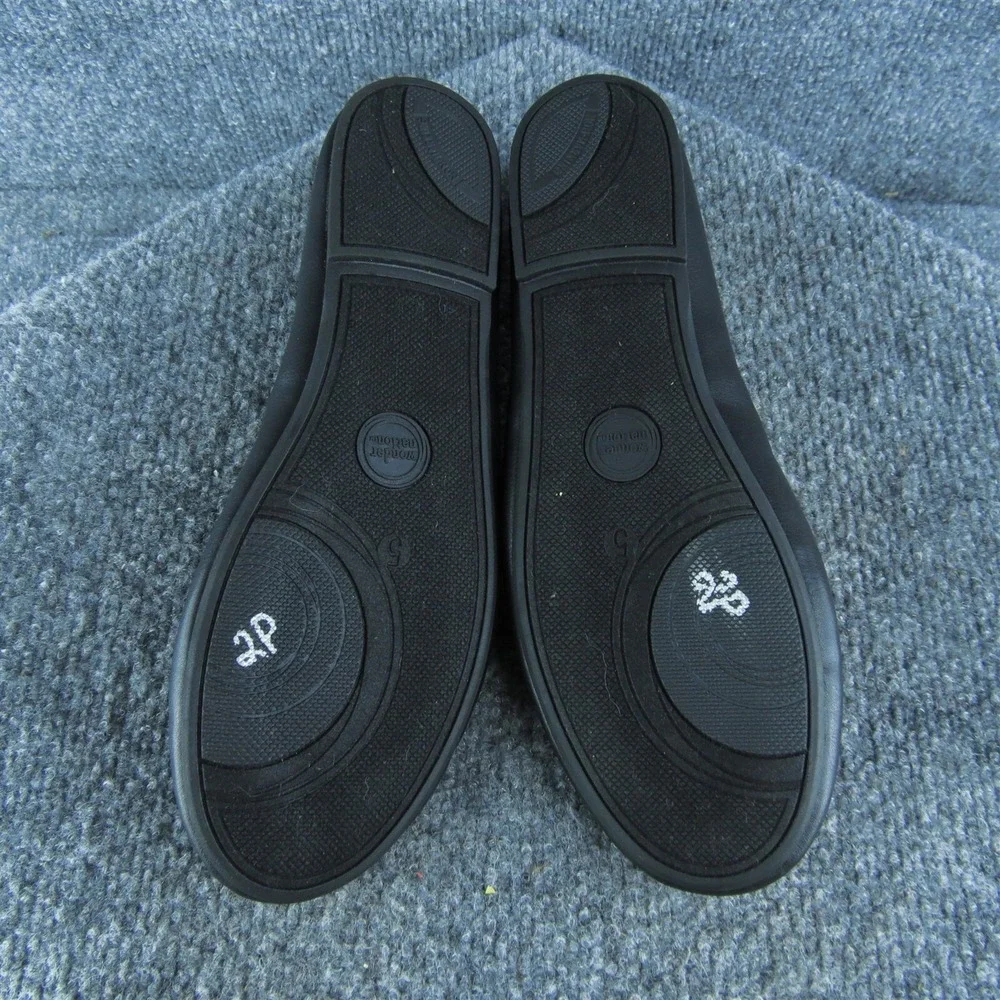 Wonder Nation Youth Girls Ballet Shoes Size 5 Medium Black Synthetic Slip On‎